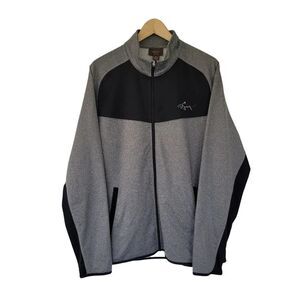 Greg Norman Long Sleeve Athletic Sweater Jacket Golf Mens Size L Gray Black
